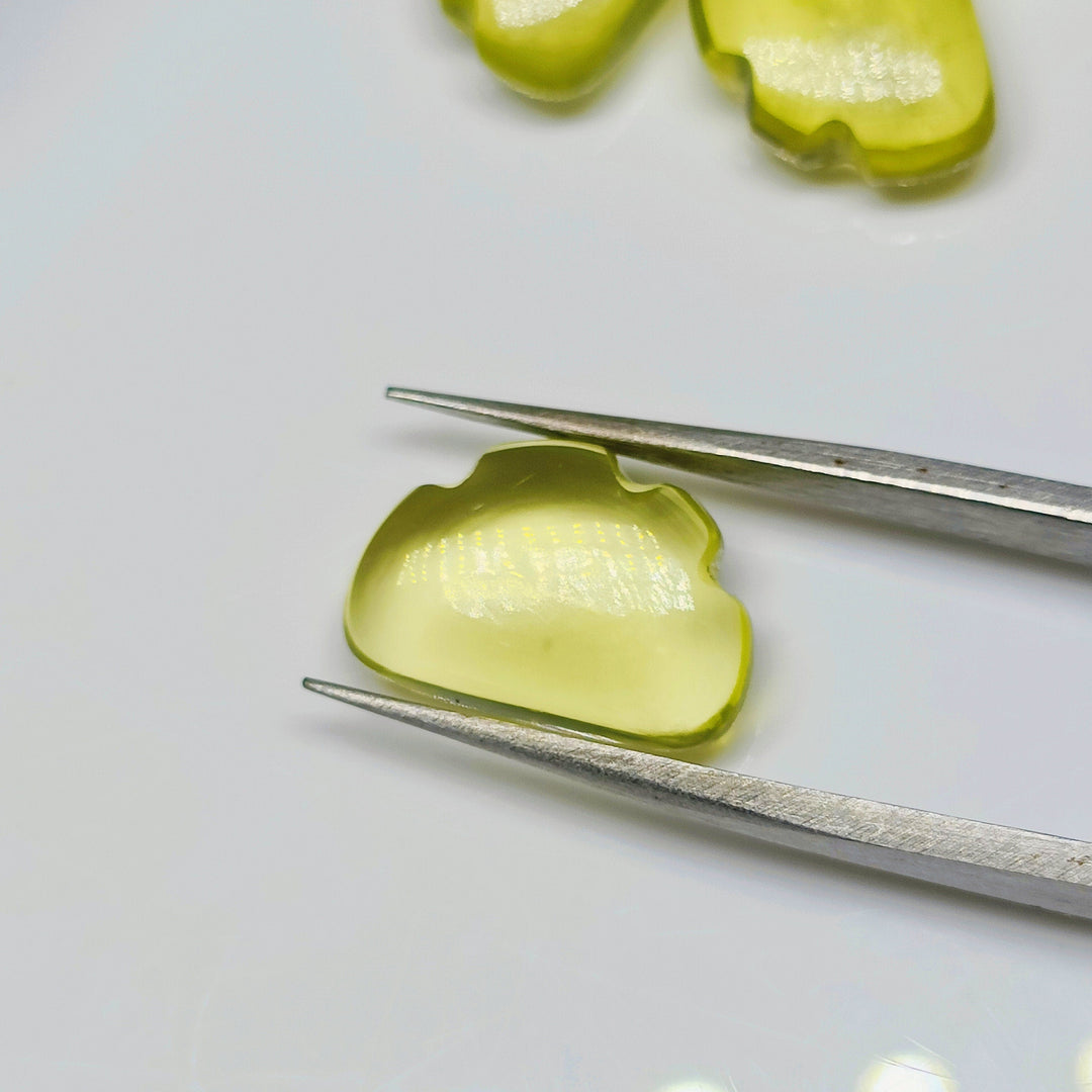 2,3,4,5,6 Pcs 100% Natural Lemon Quartz Cloud Shape Carved Gemstone  Loose Gemstone, smooth Carved Gemstone, Gemstone For Jewellery 12X7mm