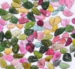 Load image into Gallery viewer, 10 pcs Gorgeous Natural Multi Tourmaline leaf Carved Loose Gemstone, leaf carving For Jewelry 8X6 7x10mm