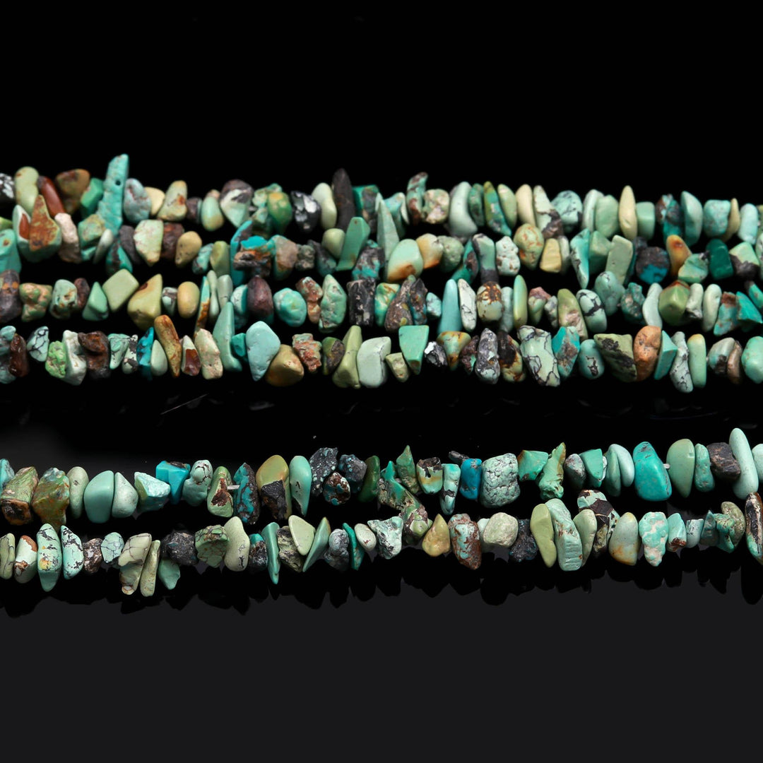 Natural Arizona Turquoise Uncut Shape Beads, AAA Turquoise Chips Beads for Jewelry Making, 16" Inch Gemstone Uncut Beads, Freeform Uncuts