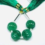 Load image into Gallery viewer, 1,2,3,4,5 pcs 100% Natural Green Strawberry Carved Melon Shape Beads Strand, Melon Shape Gemstone, Gemstone For Jewellery, 12 mm
