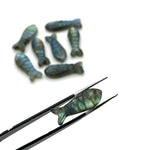 Load image into Gallery viewer, Natural Labradorite Fish Shape Carving, Flashy Labradorite Fish Briolette's, Sea Fishes, 25 MM, Fish Charms for Jewelry, Healing Labradorite