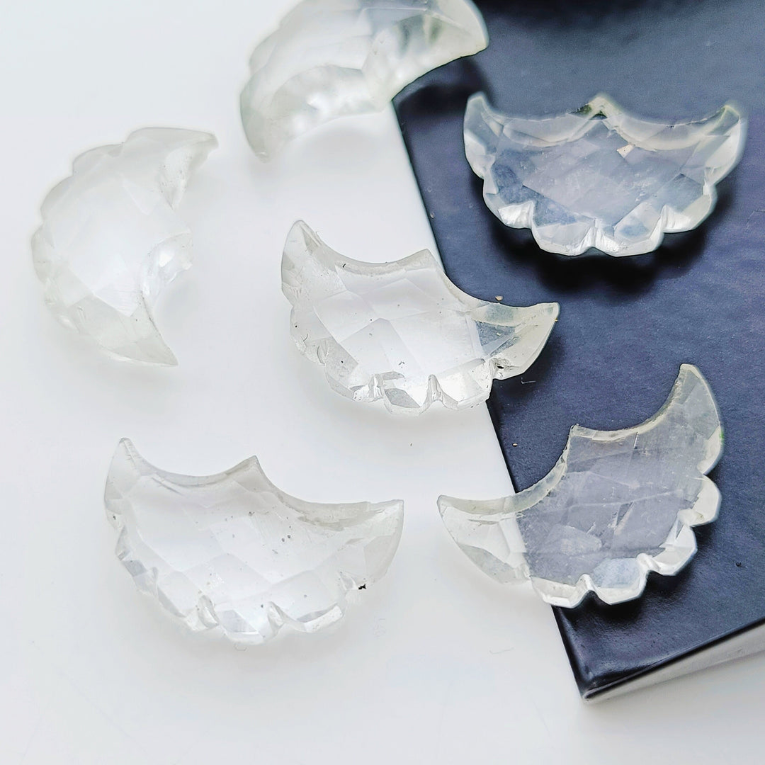 2,3,4,5,6 Pcs Natural crystal quartz  faceted eagle Shape gemstone, Faceted Hand Carved eagle gemstone, fancy Shape Gemstone,16X10 mm