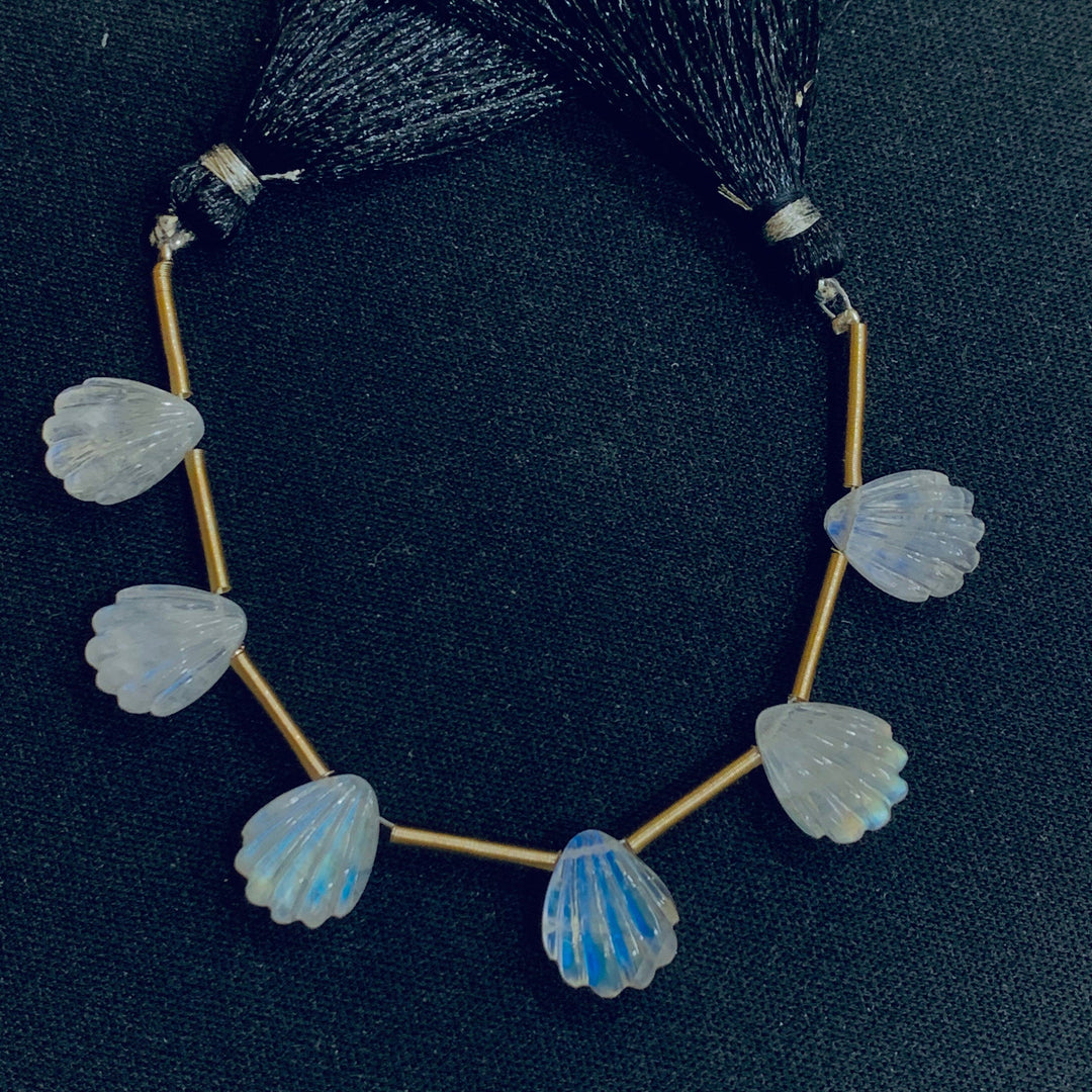 2,3,4,5,6 pcs 100% Natural Rainbow Moonstone Fancy Shape Carved Gemstone, Fancy Shape Carving, Carved Gemstone For Jewellery 12.3X10 mm