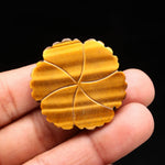 Load image into Gallery viewer, Natural Tiger's Eye Flower Shape Carving, Tiger Eye's Flower Shape Gemstones, 35 MM Reiki Healing Crystal Gifts