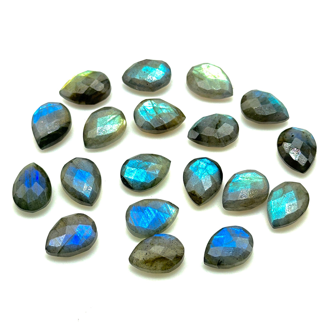 Flashy Labradorite Faceted Pear Shape Beads, Blue Fire AAA+ Quality Beads, 9X12 MM Briolette's Beads, Matched Pairs, Jewelry Making Beads