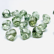 1,2,3,4,5 pcs100% Natural Green Amethyst Cut Faceted Heart Shape Gemstone, Carving, Green Amethyst Gemstone, Cut Faceted Loose Gemstone 10mm