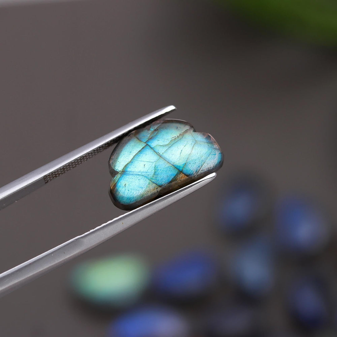 Natural Labradorite Smooth Cloud Briolette's, Flashy Labradorite Cloud Shape Beads, Hand Carved Cloud Charms, Craft Making Beads, 16X10 MM