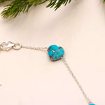 Load image into Gallery viewer, AAA Copper Turquoise Heart Beads Bracelet, Turquoise Heart Beads Bracelet, Women's Gift Chain Bracelet, 925 Silver Bracelet/Anklets