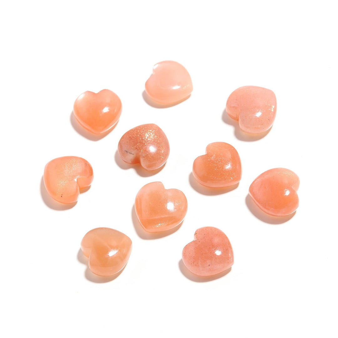 Natural Peach Moonstone Heart Shape Briolette's, AAA Moonstone Smooth Heart Shape Beads, Gemstone Carved Charm for Jewelry Making 12 MM