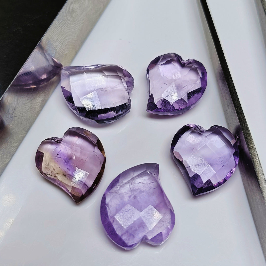 2,3,4,5,6 pcs 100% Natural Ametrine Heart Shape Gemstone, Natural Heart Shape Gemstone, Gemstone For Jewellery, 15X13 mm (Approx)