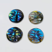 1,2,3,4,5Pcs Natural Labradorite round face Shape Carving, Hand carved face shape Gemstone, labradorite carved Gemstone jewelry Making,18mm