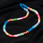 Load image into Gallery viewer, Rainbow Opal Smooth Rondelle Beads, Multi Color Opal Gemstone Beads, Dyed Opal Beads for Jewelry Making, 16 Inches, 7-9 MM