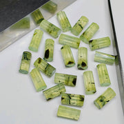 2,3,4,5 pcs 100% Natural Prehnite Faceted Pipe Shape Loose Gemstone, Loose Gemstone, Gemstone For Jewlery 10X6 mm