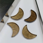 1,2,3,4 Pcs Natural smokey quartz Hand Carved moon Shape, Carved moon Shape Gemstone For Jewellery,moon Shape Gemstone, 17mm