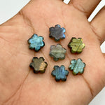Load image into Gallery viewer, Natural Labradorite Flower Shape Beads, Hand Carved Flower Shape Gemstone, Flashy Labradorite Carving Beads, 11 MM Loose Beads for Jewelry