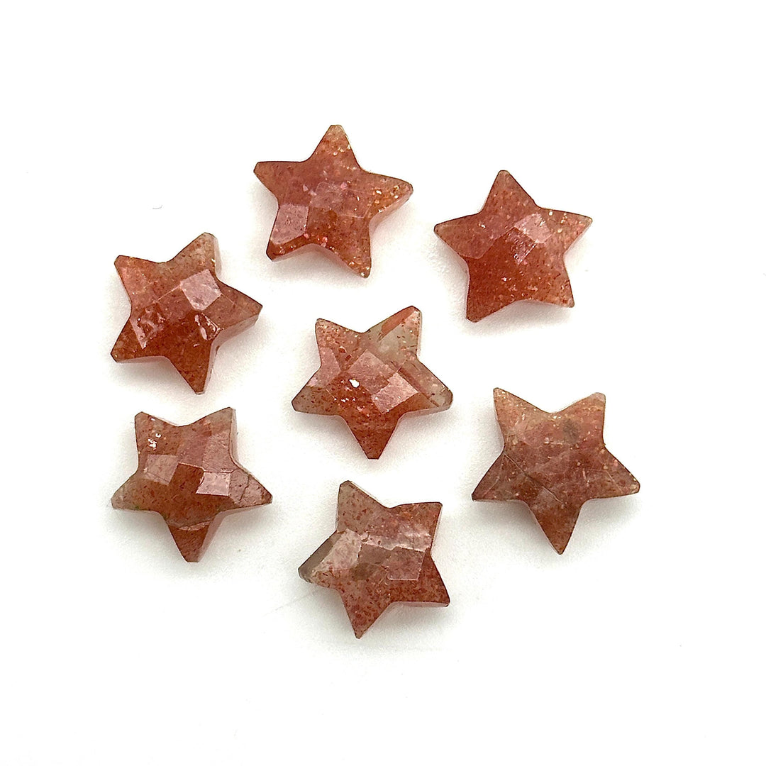 Natural Red Sunstone Star Shape Briolettes, Red Sunstone Carved Faceted Star Charms, Wholesale Loose Beads for Jewelry, 12 MM, Hand Carvings