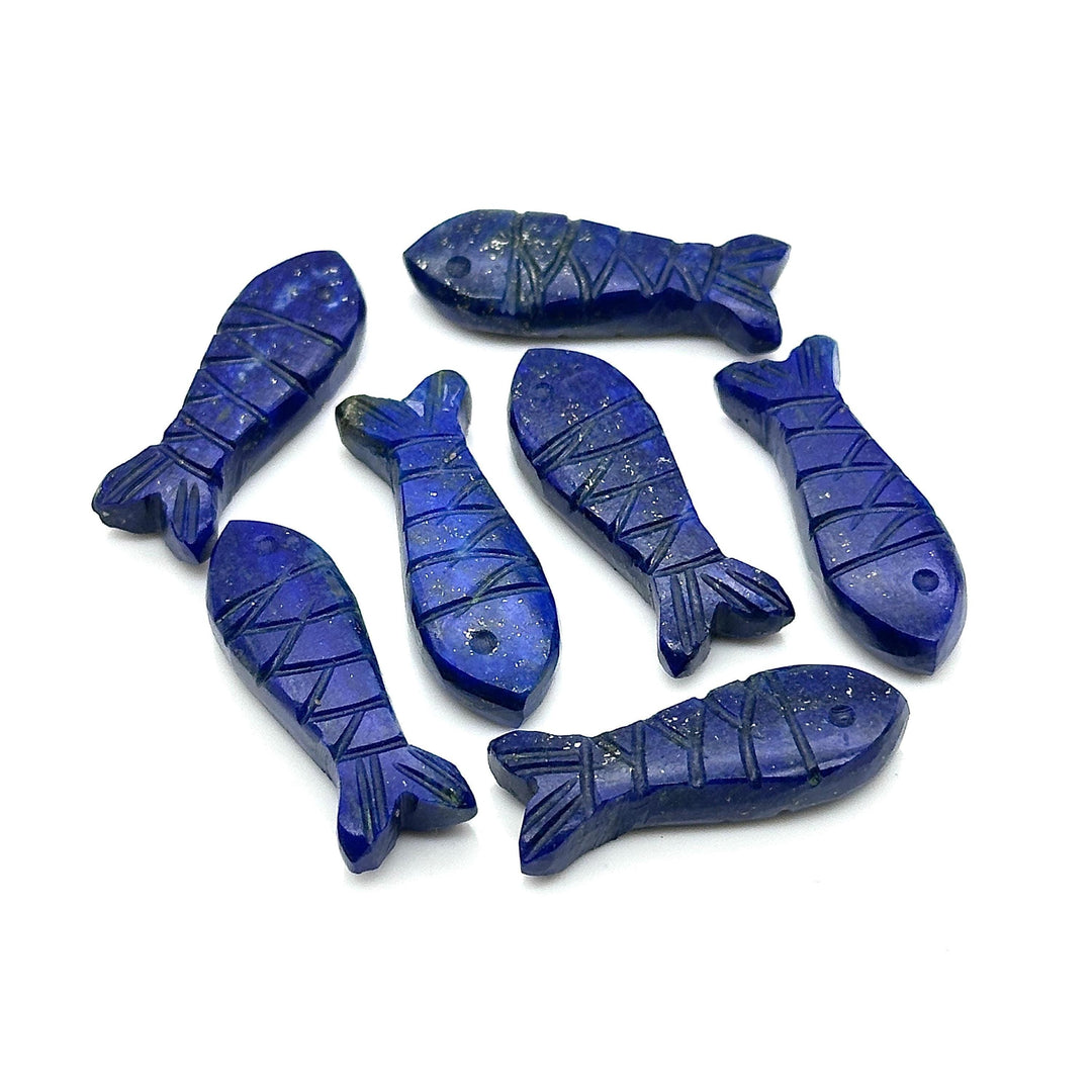 Lapis Lazuli Fish Beads: AAA Blue Briolettes, Carved Gemstone Charms