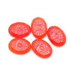 Load image into Gallery viewer, AAA Carnelian Evil Eye Shape Gemstone, Orange Carnelian Hand Carved Stone Beads for Jewelry Making, 25 MM Loose Carved Evil Stone