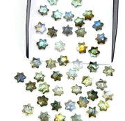 Flashy Labradorite Little Stars, Natural Labradorite Star Shape Beads, 6 MM Star Shape Gemstone for Jewlery, 6 Sides Carving Star Beads