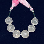 Load image into Gallery viewer, 1,2,3,4,5 pcs 100% Natural Rose Quartz Carved Melon Shape Beads Strand, Melon Shape Gemstone, Gemstone For Jewellery, 12 mm