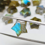 Load image into Gallery viewer, AAA Natural Labradorite Star Shape Briolettes, Flashy Labradorite Hand Carved Smooth Star Beads, Star Charm for Jewelry Making, 10 MM