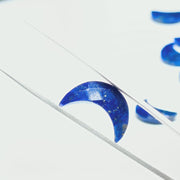 2,3,4,5,6 Pcs Natural Lapis Lazuli Moon Shape Gemstone, Faceted Hand Carved Moon loose Gemstone, Moon Shape Gemstone,  17 mm