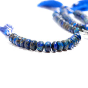 Amazing Dark Blue Copper Turquoise Beads, Blue Copper Turquoise Smooth Rondelle Beads, 9-10 MM Loose Gemstone Beads for Jewelry