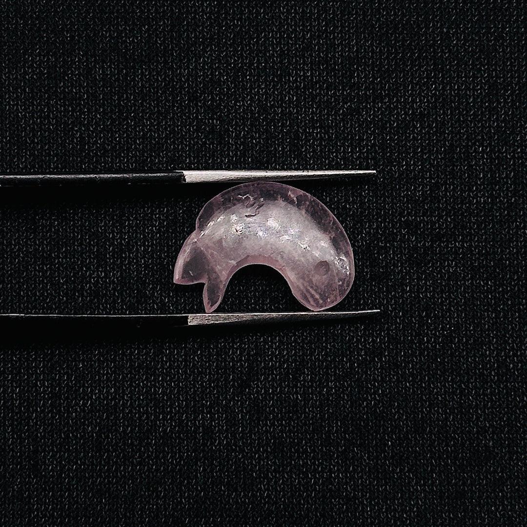 Natural Rose Quartz Dolphin Carving, Hand Carved Dolphin Shape Gemstone, 15 MM, Feminine Energy Fish Charm Healing Crystal, Carved Beads