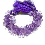 Load image into Gallery viewer, Natural Amethyst Pear Shape Beads, Purple Amethyst Smooth Pear Side Drill Beads for Jewelry Making, 7 Inch, 8-9 MM