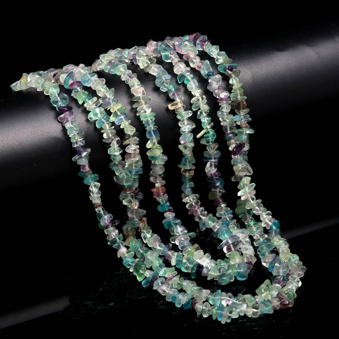 Natural Fluorite Uncut Beads Strand, Multi Fluorite Chips Beads for Jewelry Making, 16" Inch Uncut Chip Beads, Freeform Uncuts
