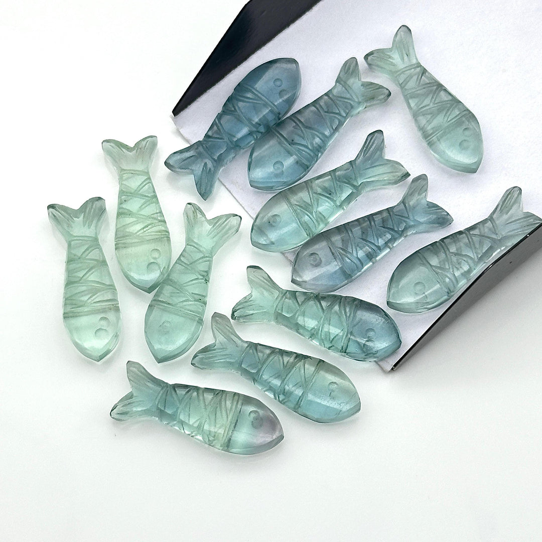 Pretty Green Fluorite Fish Shape Beads, Natural Green Fluorite Fish Shape Briolette's, Sea Fishes, 25 MM, Fish Charms for Jewelry