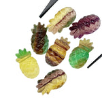 Load image into Gallery viewer, Juicy Fluorite Pineapple Shape Gemstone, Carved Fluorite Pineapple Shape Stone, Ananas Carving Beads, Fruit Shape Hand Made Stones, 24 MM