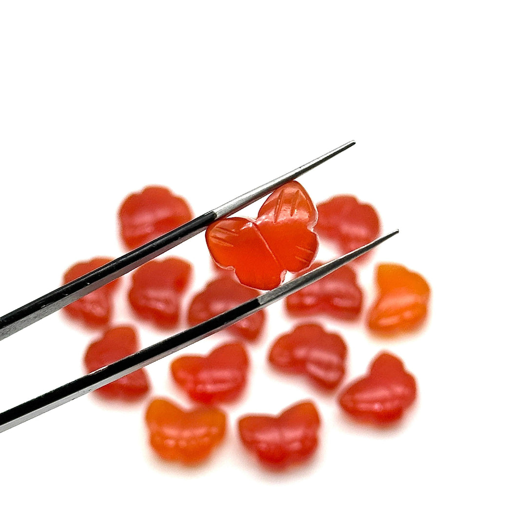 Superb Carnelian Butterfly Shape Beads, AAA Carnelian Hand Carved Butterfly Briolettes, Gemstone Carvings, 13 MM Mini Loose Butterfly Charms