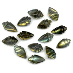Load image into Gallery viewer, Natural Labradorite Conch/Snail Shell Shape Carving, Flashy Labradorite Hand Carved Shell Shape Gemstone Beads 18X10 MM Loose Shell Gemstone