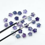 Load image into Gallery viewer, Tiny AAA Multi Fluorite Star Shape Briolette's, Fluorite Faceted Hand Carved Star Shape Beads, Star Shape Loose Charm Jewelry Beads, 6 MM