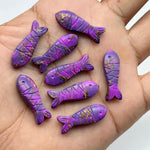 Load image into Gallery viewer, Mohave Purple Turquoise Fish Carving: Gemstone Jewelry Charm