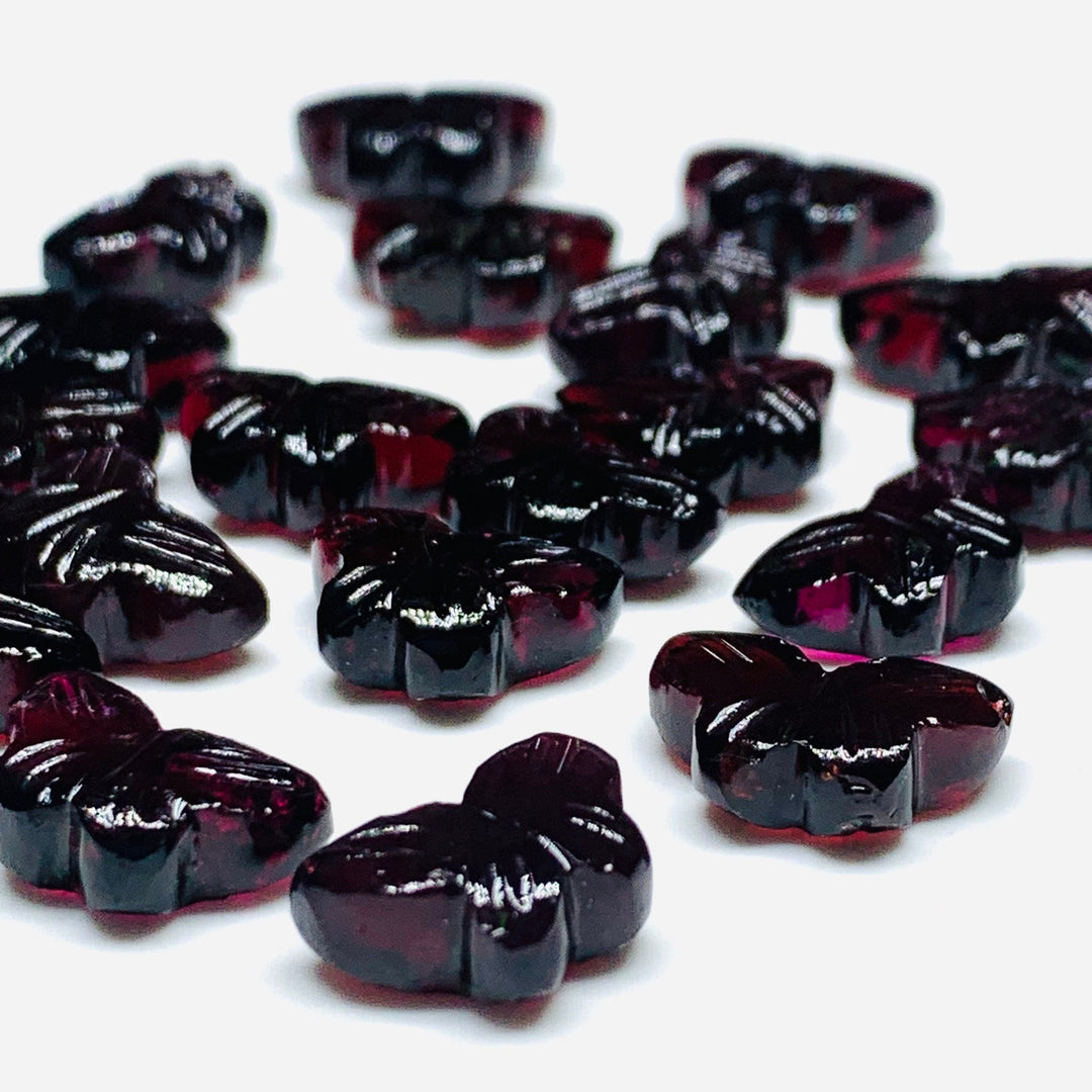 2,3,4,5,6  100% Natural Red Garnet Butterfly Shape Carving ,Hand carved Butterfly shape Gemstone,carved Gemstone For jewellery Making,12X7mm