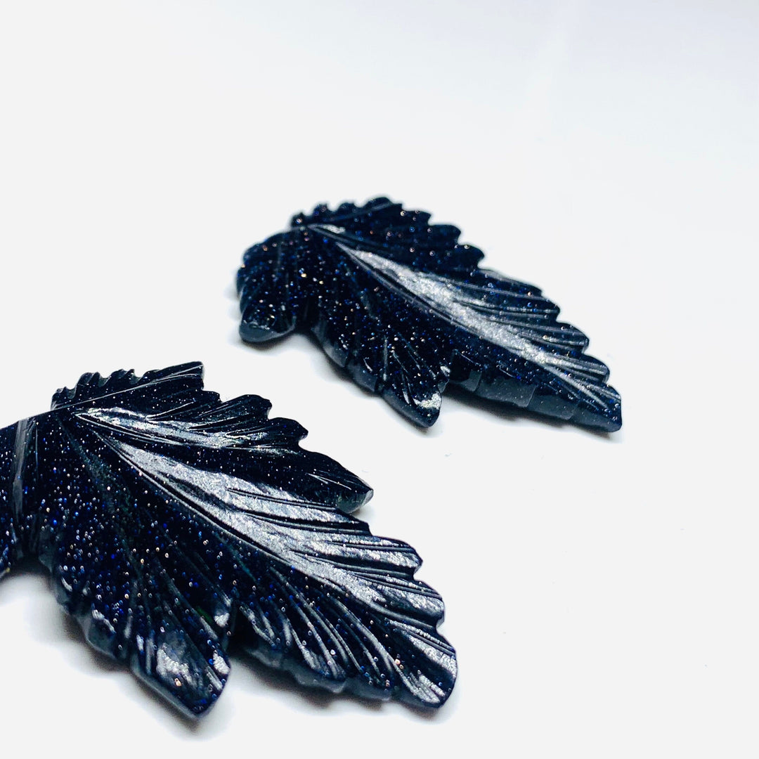 1 piece Black Sunstone  Carved Leaf Shape Gemstone,Black Sunstone  Carved, Loose Gemstone,  Natural Gemstone For Jewllery  41X33 mm