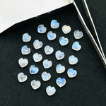 Load image into Gallery viewer, 2,3,4,5,6 pcs Natural Rainbow Moonstone Smooth Heart Shape Briolette's ~ 8 MM Loose Carving Gemstone For Jewelry Making ~ Hand Carved