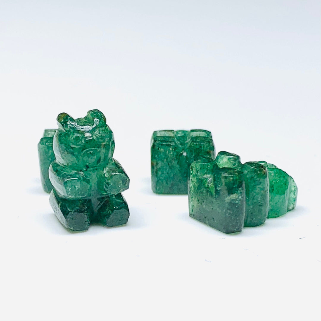 2,3,4,5 Pcs Natural Green Strawberry Hand Carved Teddy Shape, Teddy Shape Gemstone For Jewellery, Teddy Shape Gemstone, 12X8 mm