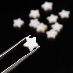 Load image into Gallery viewer, Smooth Mother of Pearl Star Beads: Handmade Gemstone Charms (10mm) Pearl Star Charms for Jewelry Making