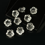 Load image into Gallery viewer, AAA Crystal Quartz Flower Shape Faceted Gemstone, Flower Shape Carving Cut Stones For Jewelry Making, 10 MM Clear Visible Crystal Beads