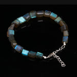 Load image into Gallery viewer, Labradorite Tumble Beads Bracelet, Flashy Labradorite Faceted Nuggets Shape Beads Bracelet, Healing Gemstone Jewelry, Gift for Girls, 8 MM