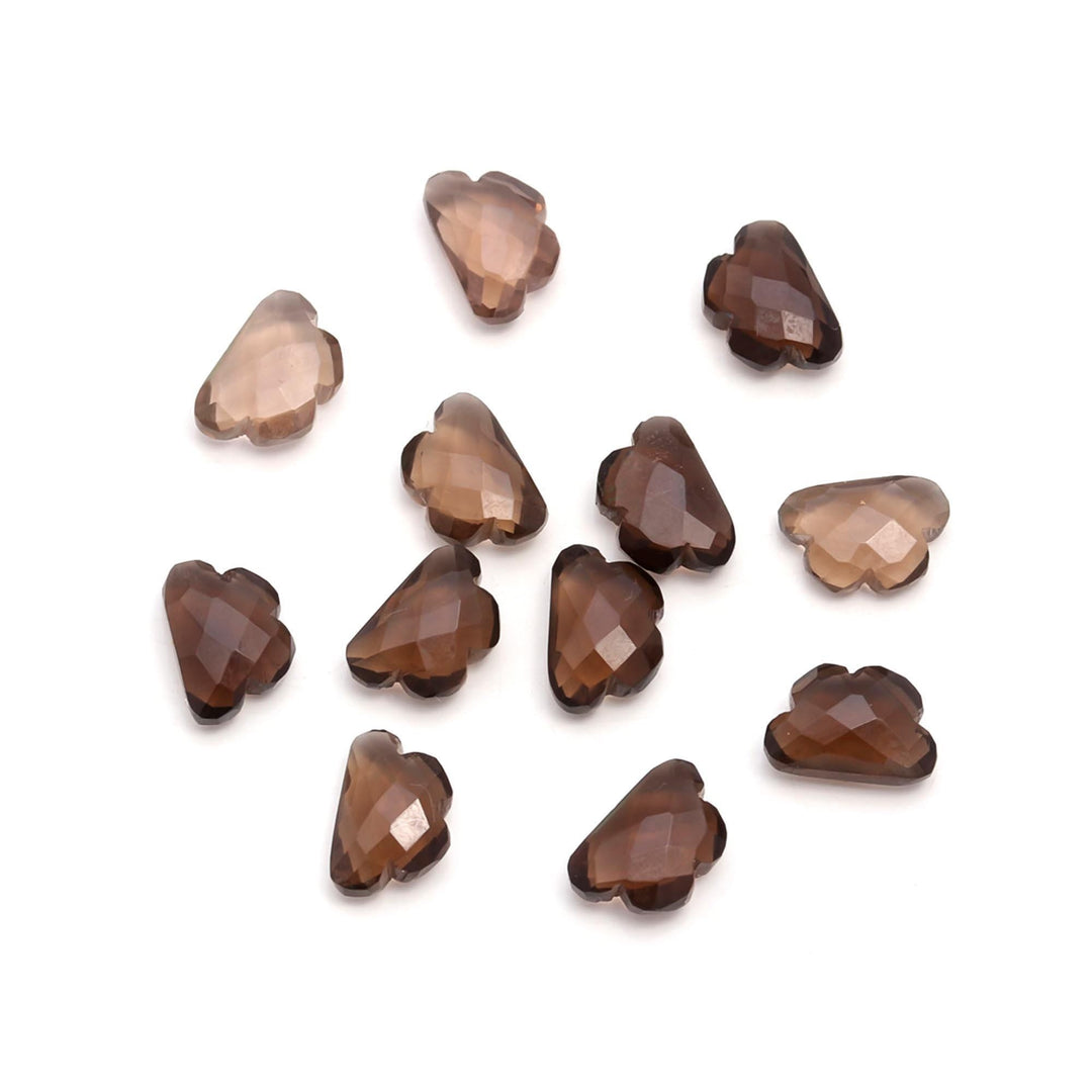 New! Smokey Quartz Clouds Shape Beads, Natural Smokey Quartz Faceted Cloud Shape Beads, Carved Cloud Gemstone Charms, 12 MM Loose Briolettes