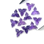 Load image into Gallery viewer, Purple Amethyst Ninja Star Shape Gemstone, Hand Carved Star Shape Beads for Jewelry Making, Faceted Briolette's, Healing Crystals, 12 MM