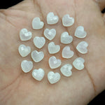Load image into Gallery viewer, White Moonstone Heart Shape Briolettes, Natural White Moonstone Faceted Heart Shape Beads, Loose Gemstone, 8 MM Heart Charms for Jewelry