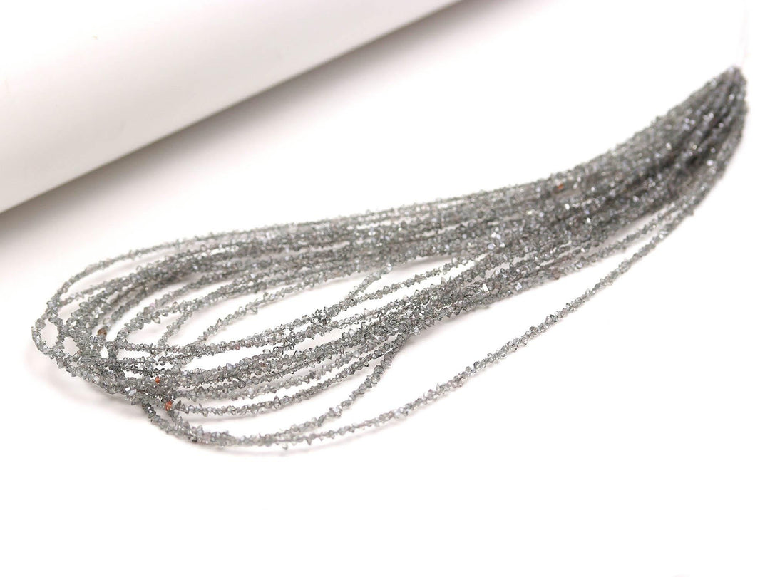 Grey Herkimer Diamond Quartz Beads: Raw Uncut Nuggets, 2-3mm