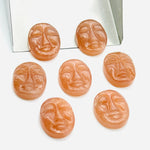 Load image into Gallery viewer, 1,2,3,4,5 Pcs Natural peach moonstone oval face Shape Carving, Hand carved face shape Gemstone, carved Gemstone jewelry Making,18X14 mm