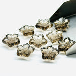 Load image into Gallery viewer, 2,3,4,5pcs 100% Natural smokey quartz Flower Shape Carved Gemstone, Flower Shape Carving, Carved Gemstone For Jewelry 14mm