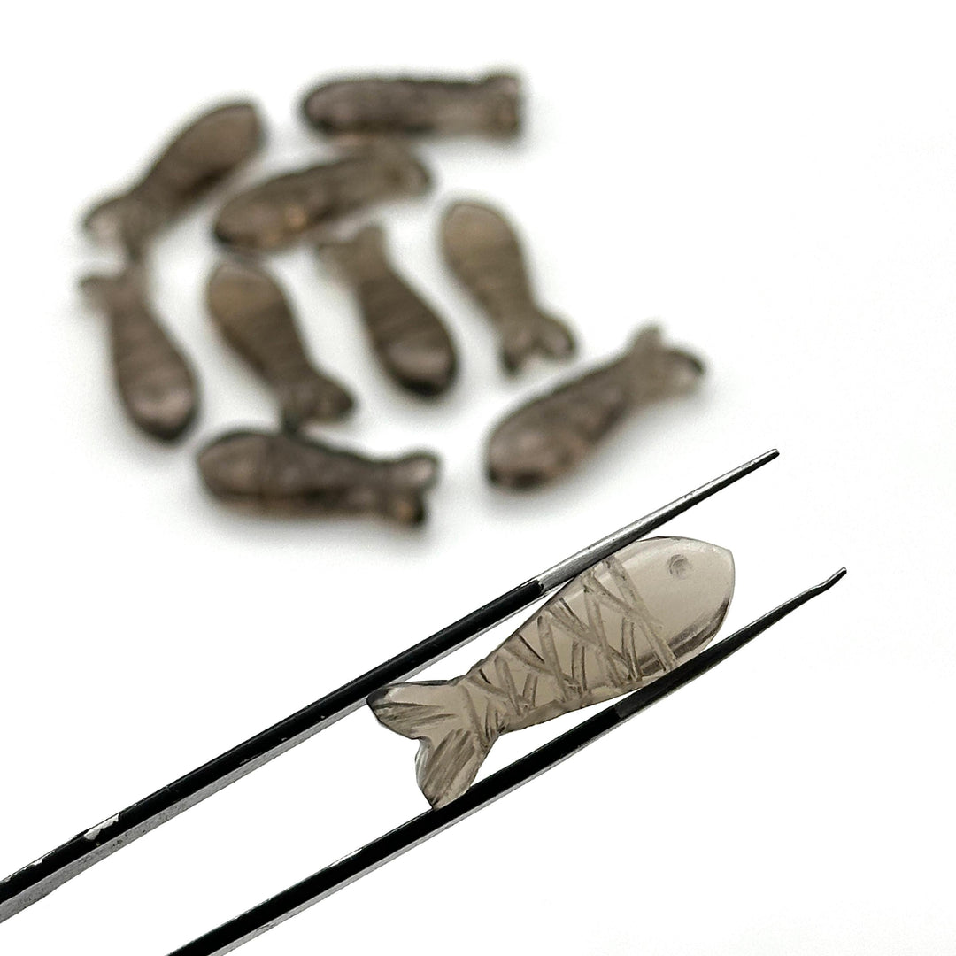 Natural Smoky Quartz Fish Shape Beads, AAA Smoky Quartz Fish Shape gemstone, 25 MM Brown Quartz Fish Shape Briolette's